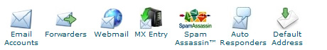 cpanel top email features icons